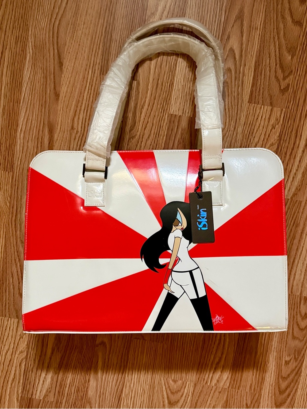 iSkin Silo Ami Laptop Tote Bag NWT Orange & White Fashion Graphic 15”